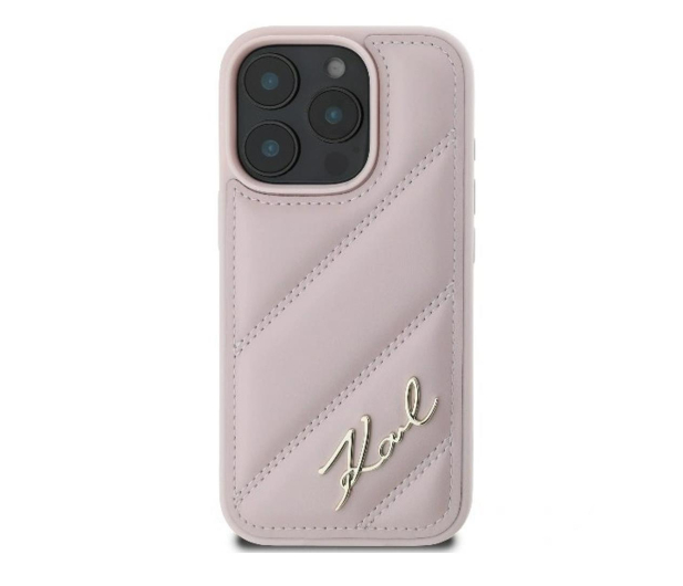Karl Lagerfeld Quilted Signature do iPhone 16 Pro różowy - 1278280 - zdjęcie 2